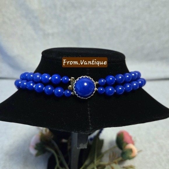 🔵 Vintage Blue Beaded Layers Long Necklaces 🔗⛓️ - Picture 4 of 4